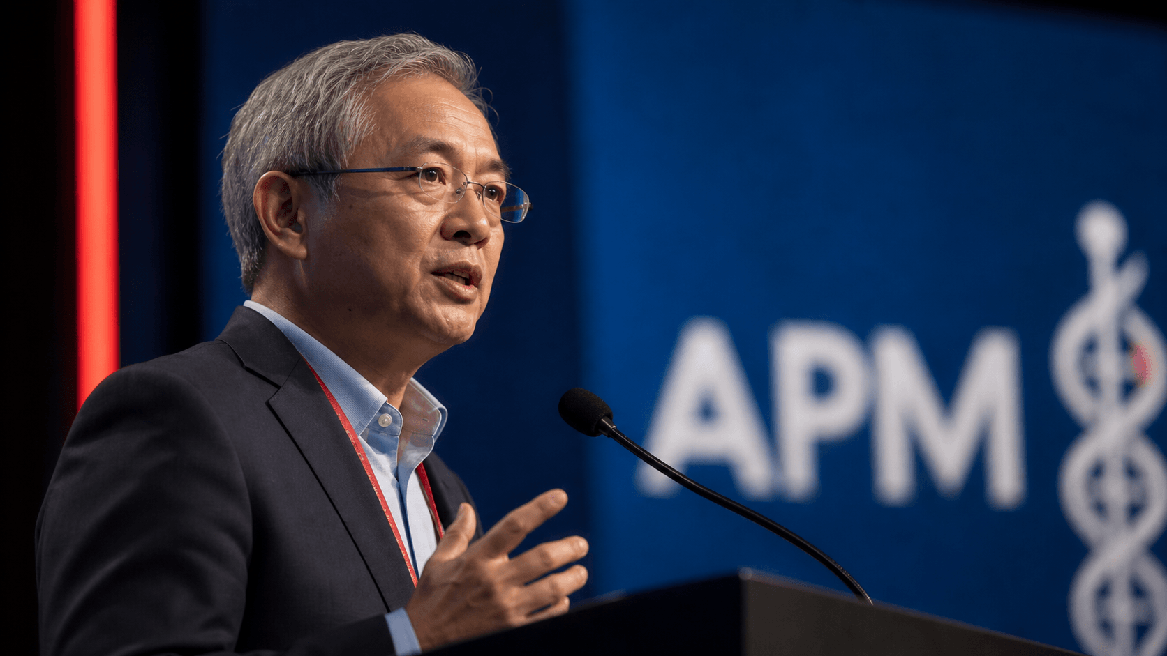 Distinguished APMA physician delivering a keynote address