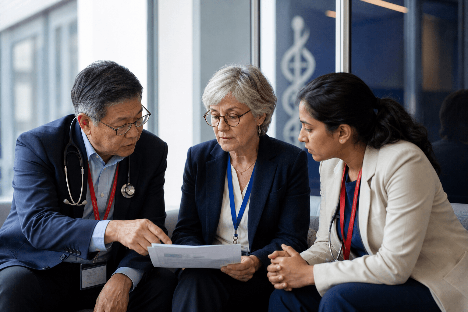APMA medical professionals reviewing evidence during a collaborative panel discussion