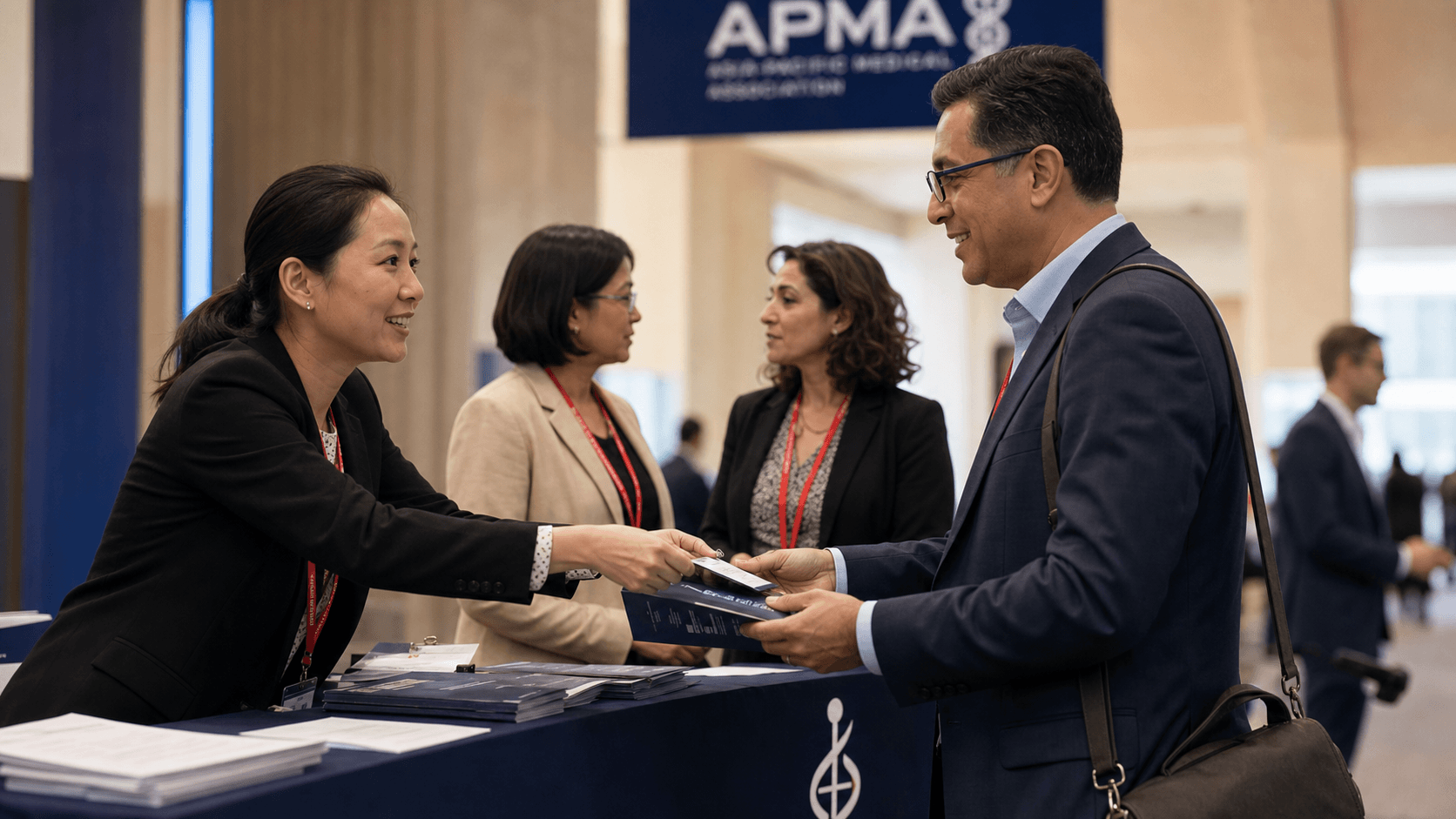 APMA institutional engagement and delegate registration desk