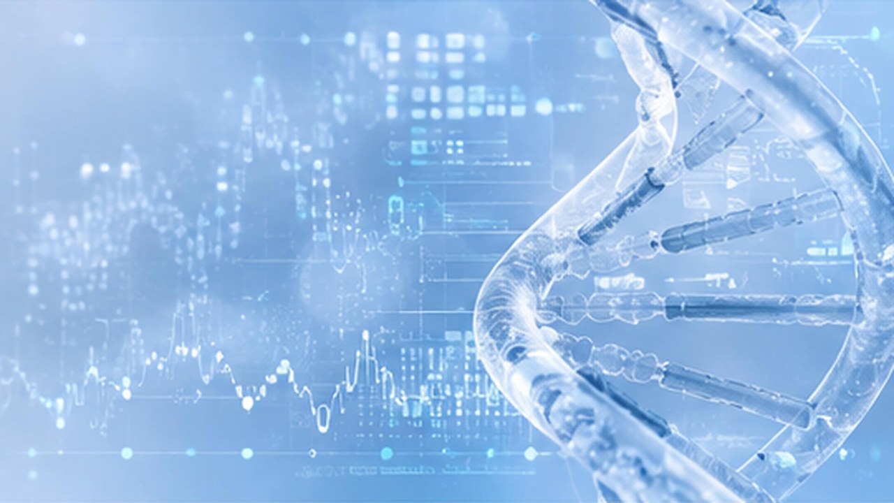 Artificial Intelligence Medicine Committee visual showing digital medical science and data visualization